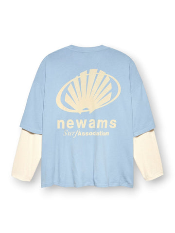 New Amsterdam Surf Association Corporate Logo Longsleeve - T-Shirt Uomo - Celeste