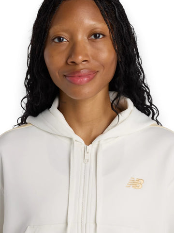 New Balance Interlock Full Zip - Felpe Donna - Beige