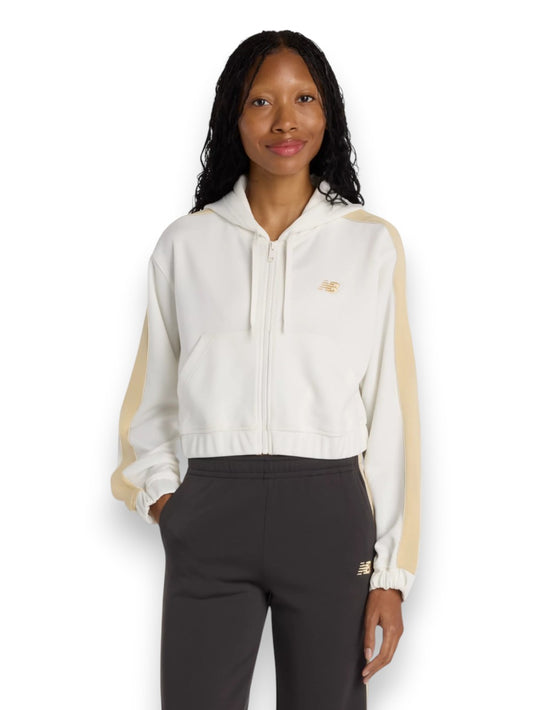 New Balance Interlock Full Zip - Felpe Donna - Beige