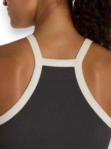 New Balance Cotton Racer Tank - T-Shirt Donna - Grigio/Bianco