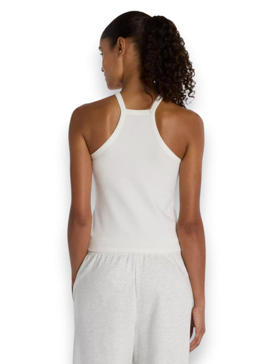 New Balance Cotton Racer Tank - T-Shirt Donna - Panna