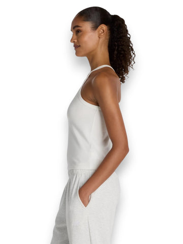 New Balance Cotton Racer Tank - T-Shirt Donna - Panna