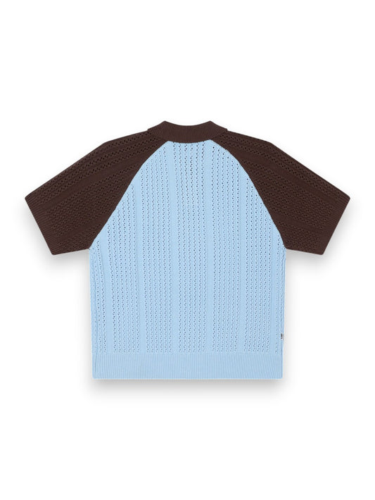Obey Abel Polo Sweater - Maglieria Uomo - Marrone/celeste