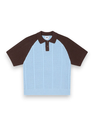 Obey Abel Polo Sweater - Maglieria Uomo - Marrone/celeste