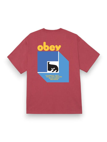 Obey Obey Peep Hole Tee - T-Shirt Uomo - Corallo