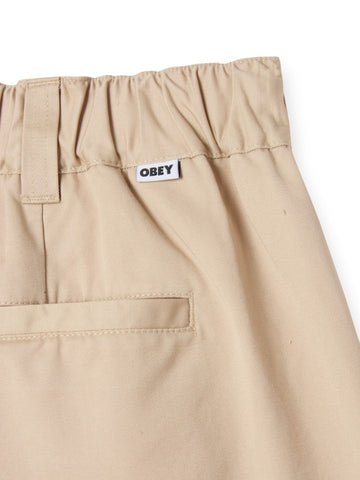 Obey Foster Pleated Short - Shorts Uomo - Beige
