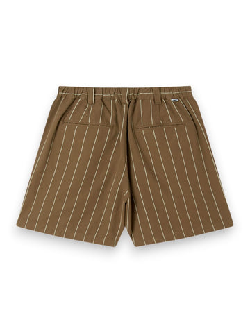 Obey Foster Stripe Pleated Short - Shorts Uomo - Fango
