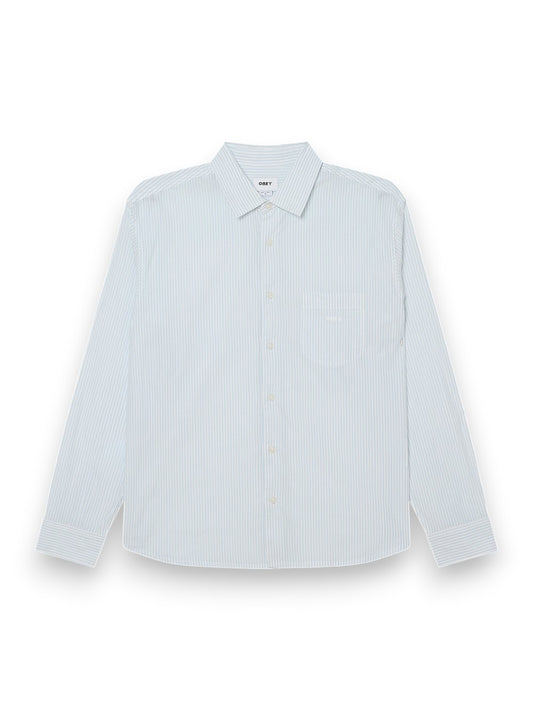 Obey Isaac Woven - Camicie Uomo - Bianco/celeste