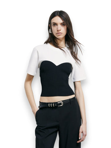Patrizia Pepe T-Shirt Donna - Bianco/Nero
