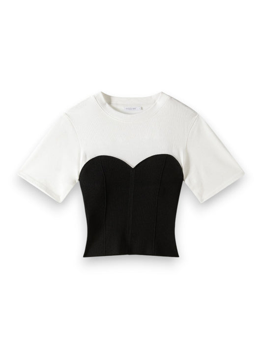 Patrizia Pepe T-Shirt Donna - Bianco/Nero