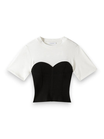 Patrizia Pepe T-Shirt Donna - Bianco/Nero