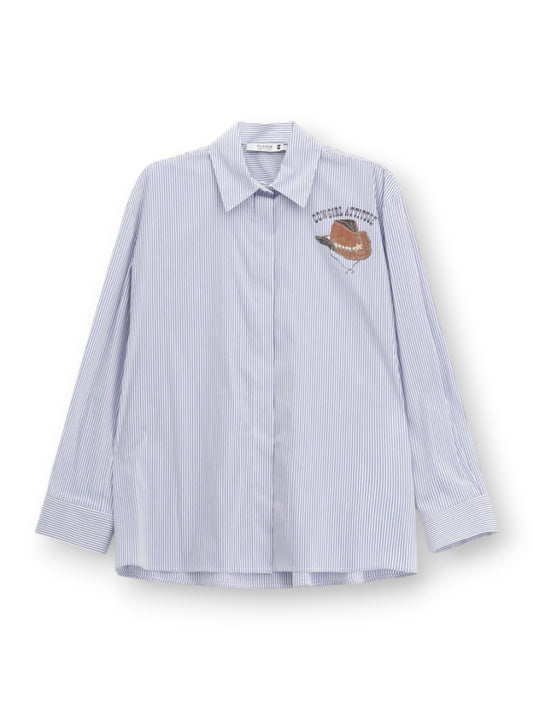 Please Camicie Donna - Bianco/Blu
