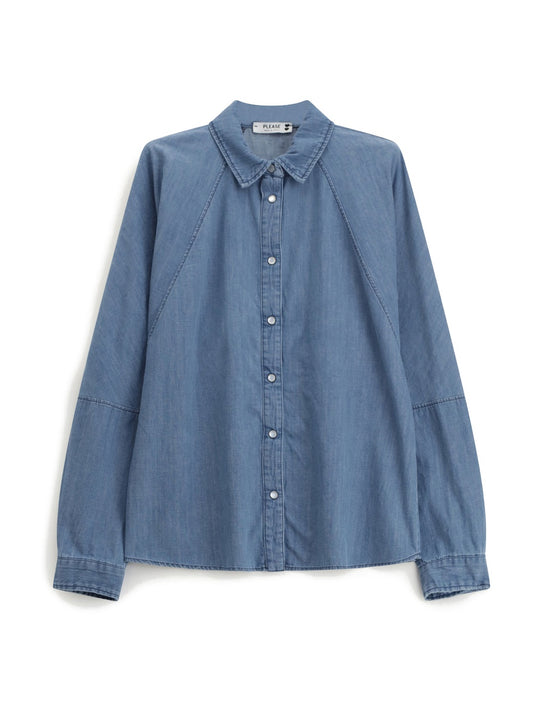 Please Camicia Donna - Blu Denim