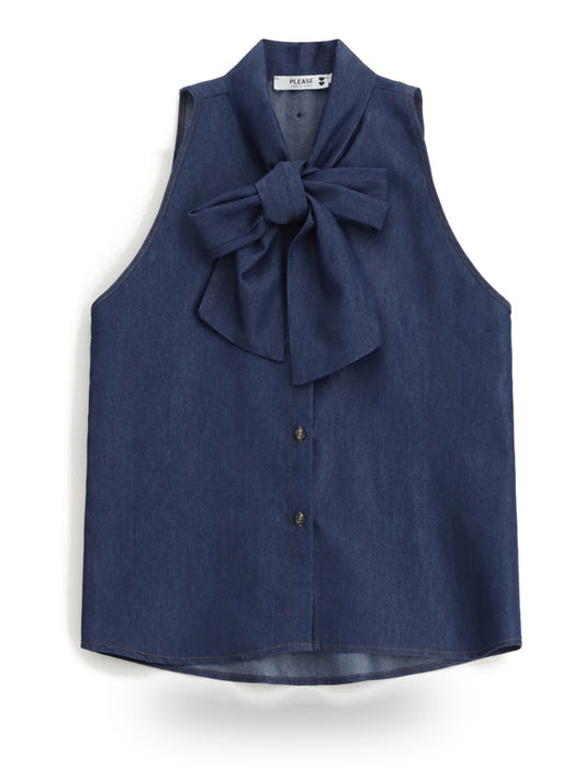 Please Camicia Donna - Blu Denim
