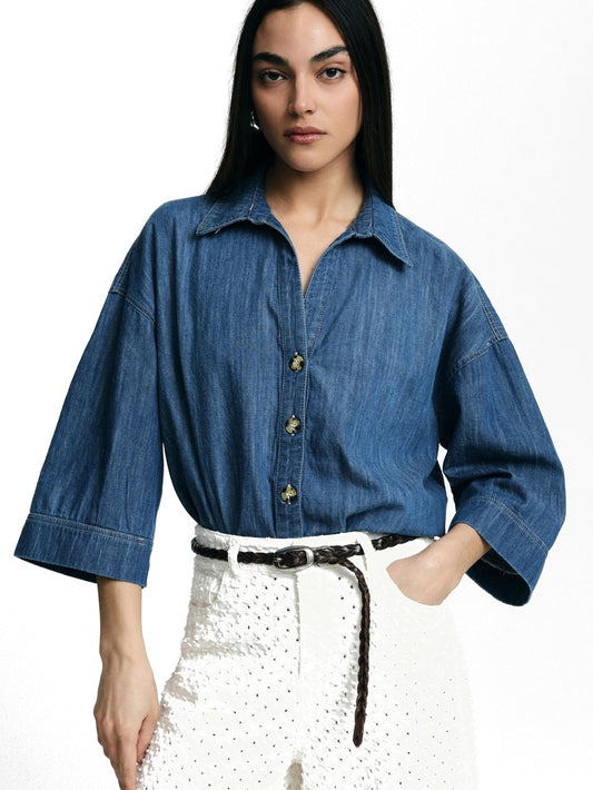 Please Camicie Donna - Blu Denim
