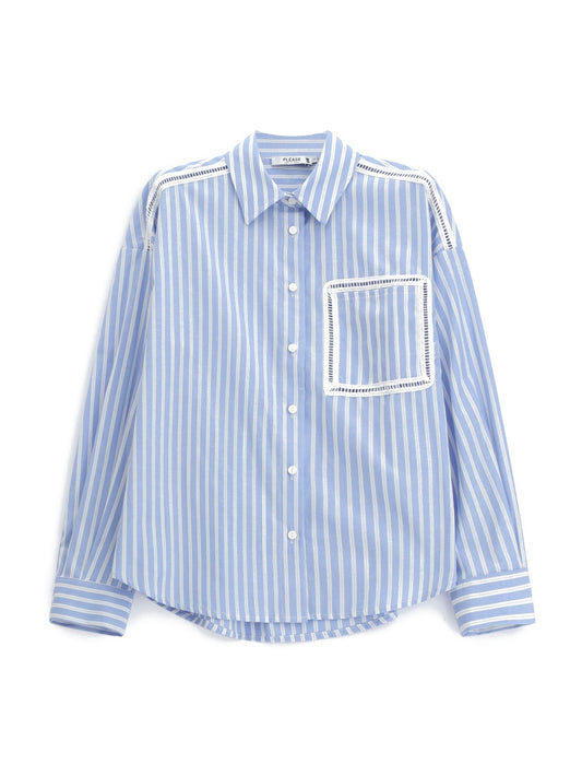 Please Camicie Donna - Azzurro/Bianco