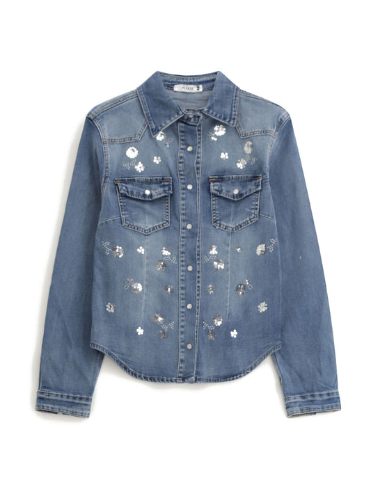 Please Camicie Donna - Blu Denim
