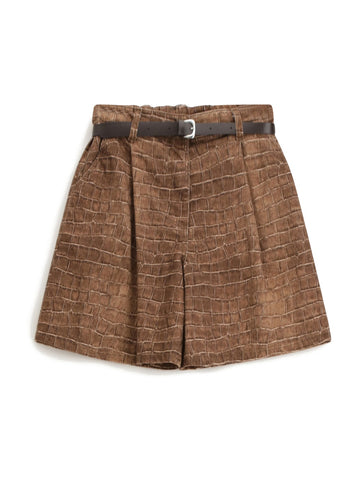 Please Shorts Donna - Tabacco