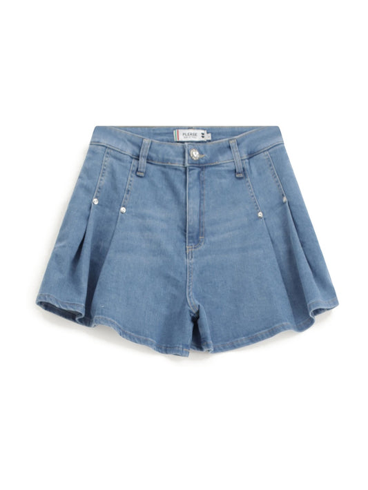 Please Shorts Donna - Blu Denim