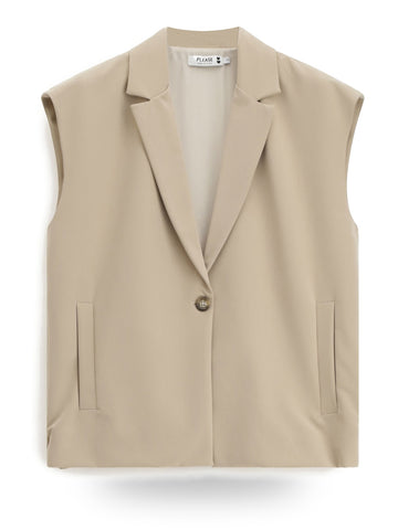 Please Gilet Donna - Beige Melange