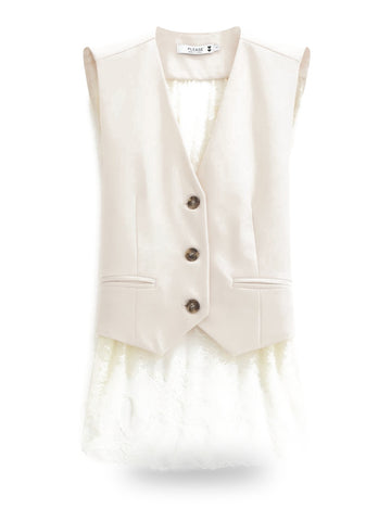 Please Gilet Donna - Gesso
