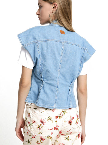 Please Gilet Donna - Blu Denim