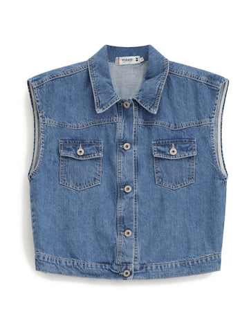 Please Gilet Donna - Blu Denim