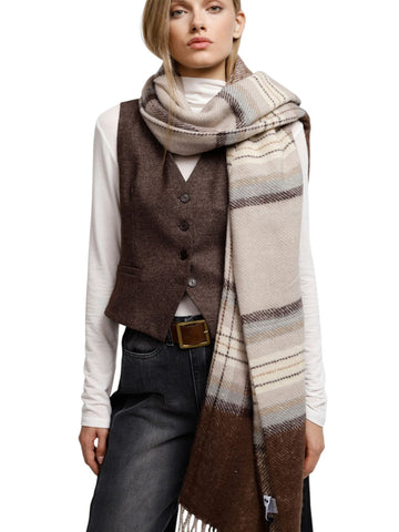 Please Gilet Donna - Cioccolato/Bianco