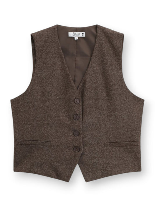 Please Gilet Donna - Cioccolato/Bianco