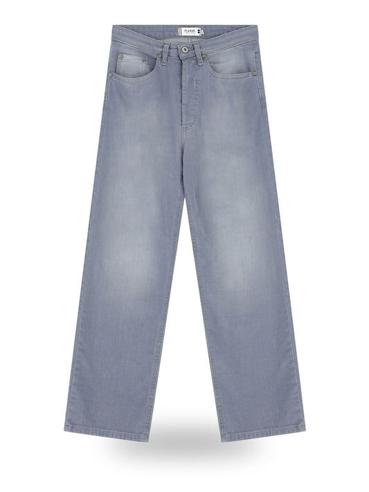 Please Pantaloni Donna - Grigio Denim