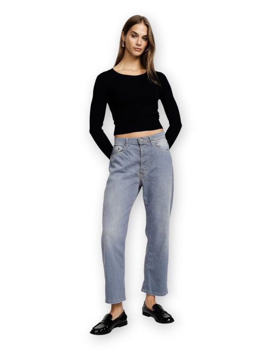 Please Pantaloni Donna - Grigio Denim