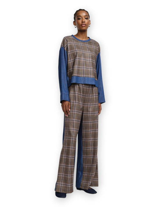 Please Pantaloni Donna - Cammello/Blu