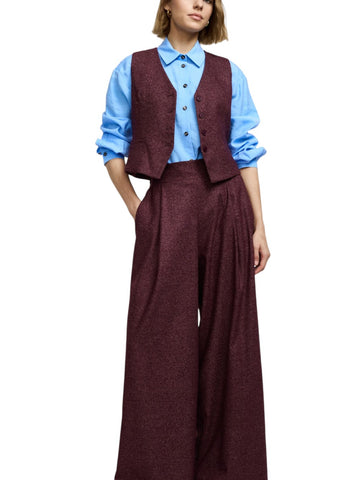 Please Pantaloni Donna - Bordeaux/Bianco