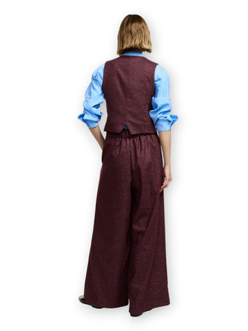 Please Pantaloni Donna - Bordeaux/Bianco