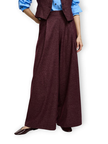 Please Pantaloni Donna - Bordeaux/Bianco