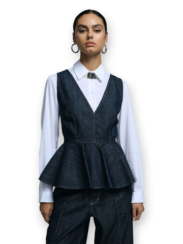 Please T-Shirt Donna - Blu Denim