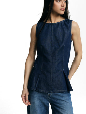 Please T-Shirt Donna - Blu Denim