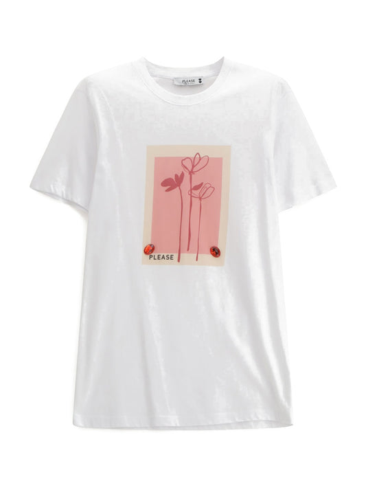 Please T-Shirt Donna - Bianco