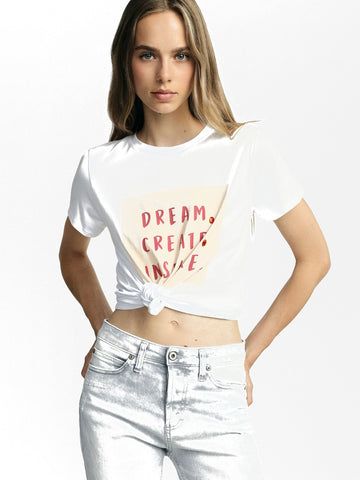 Please T-Shirt Donna - Bianco