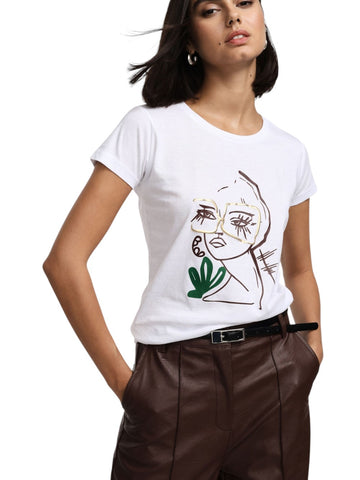 Please T-Shirt Donna - Bianco