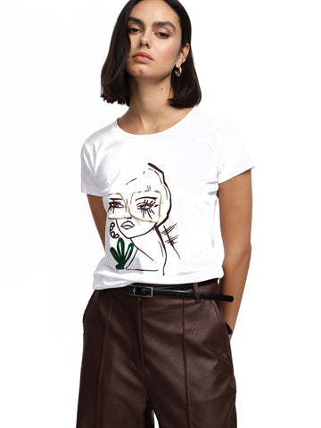 Please T-Shirt Donna - Bianco