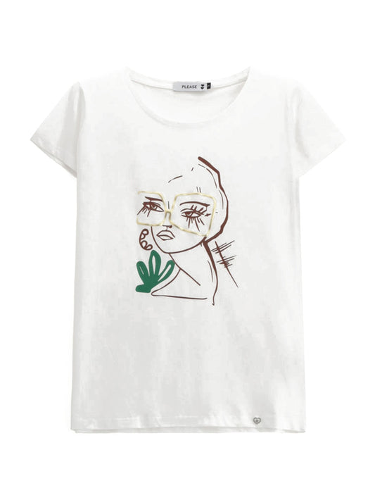 Please T-Shirt Donna - Bianco