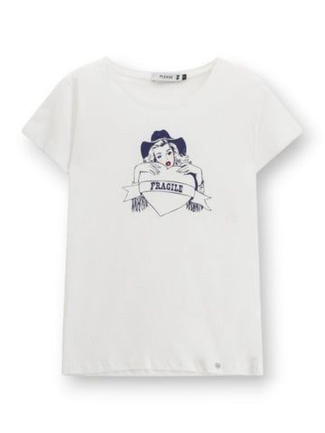 Please T-Shirt Donna - Bianco