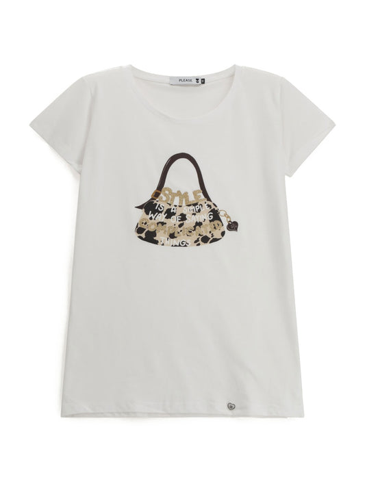 Please T-Shirt Donna - Bianco