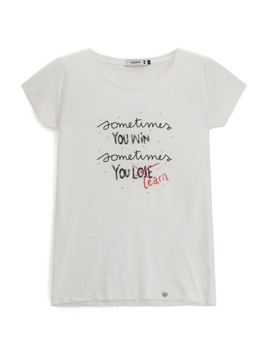 Please T-Shirt Donna - Bianco