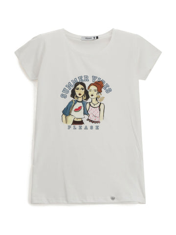 Please T-Shirt Donna - Bianco