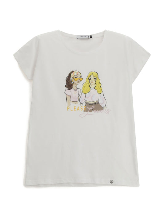 Please T-Shirt Donna - Bianco