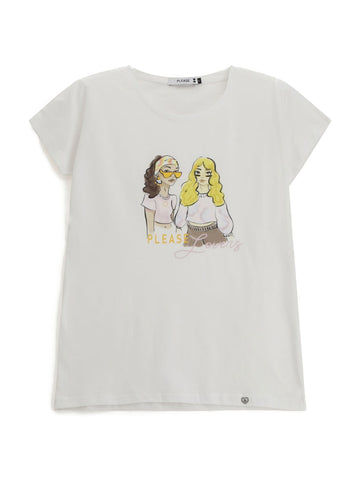 Please T-Shirt Donna - Bianco