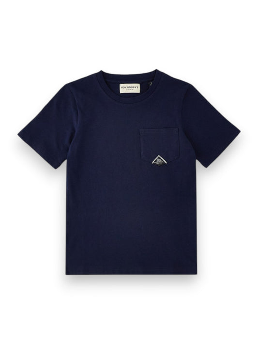 Roy Rogers Tee Shirt Optical White - T-Shirt Bambino - Blu Navy