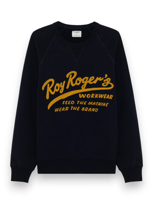 Roy Rogers Crew Og Workwear Sweater Feed The Machine Washed - Maglieria Uomo - Blu
